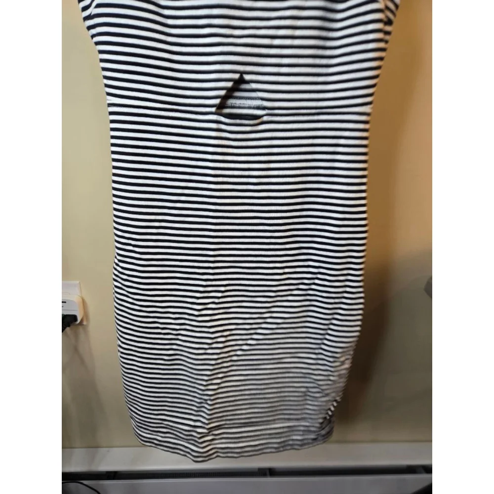 Women's Kate Spade Saturday Black White Striped Mini Dress S - Picture 3 of 9